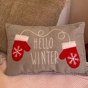 Decorative pillow  hello winter